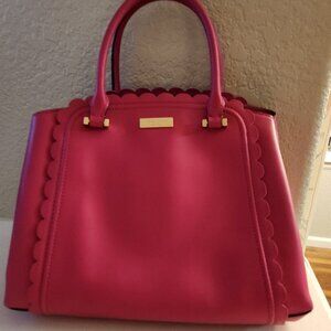 Nwot Kate Spade NY Linzi Pink Leather Scalloped Satchel Tote Purse